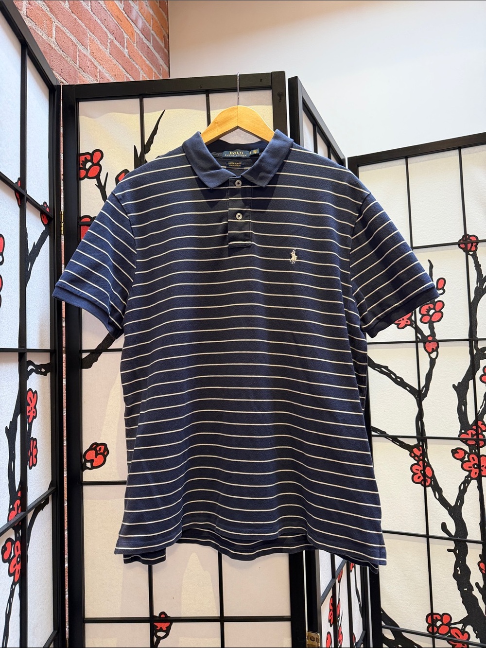 Polo by Ralph Lauren Navy and White Striped Polo Shirt
